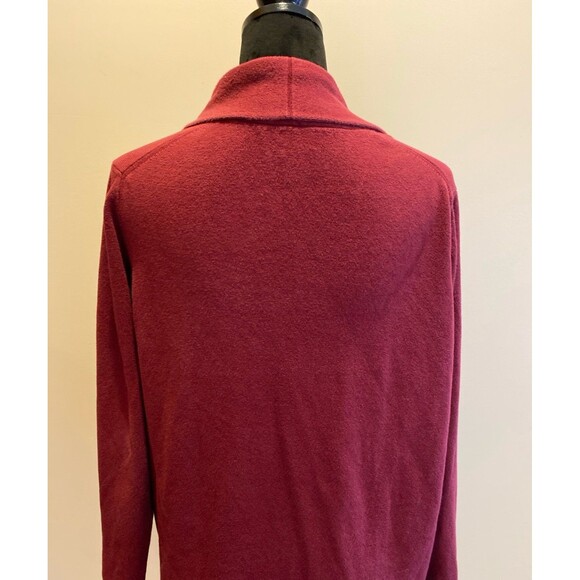 J.  Crew Cardigan Sweater Size XL Burgundy Open Front Pockets 100% Cotton - Picture 6 of 11